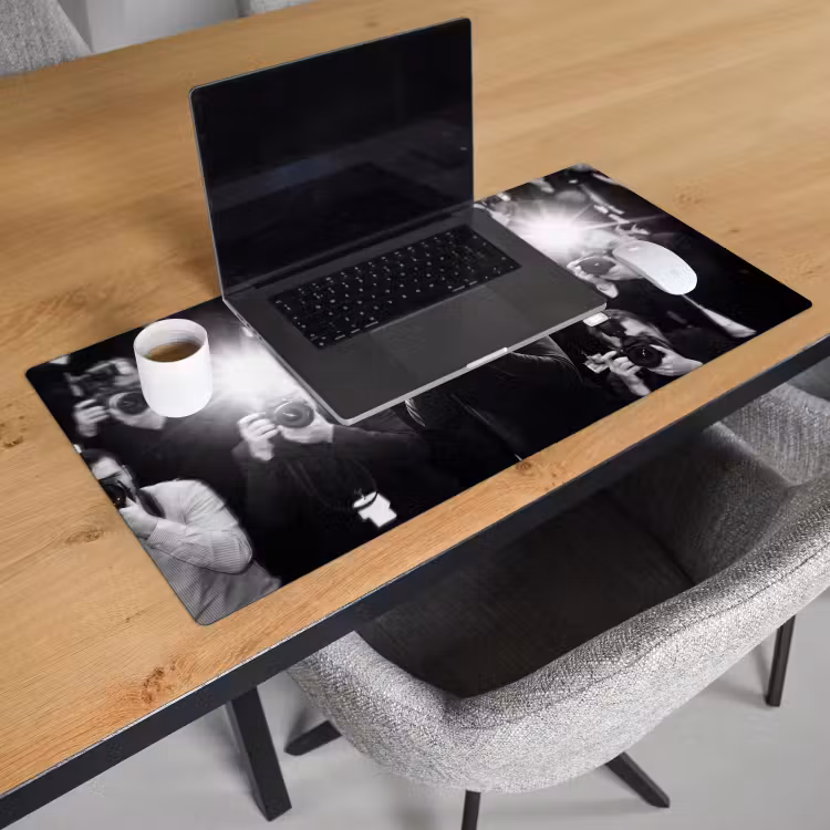 Bureau onderlegger - Mensen - Camera - Flitslicht - Zwart-wit - Media — 3