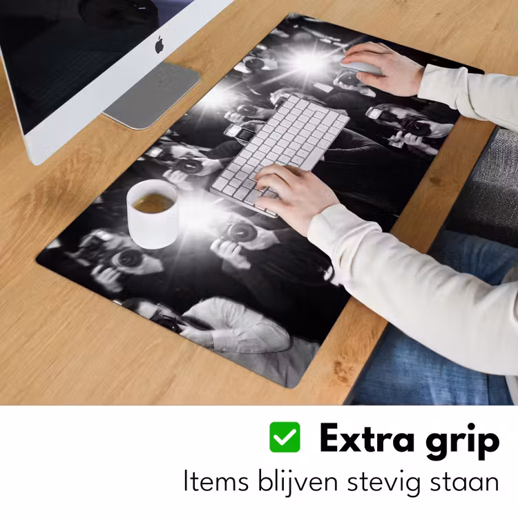 Bureau onderlegger - Mensen - Camera - Flitslicht - Zwart-wit - Media — 6