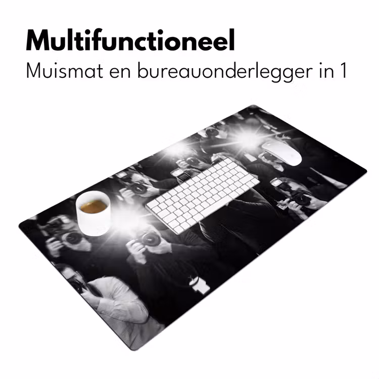 Bureau onderlegger - Mensen - Camera - Flitslicht - Zwart-wit - Media — 7