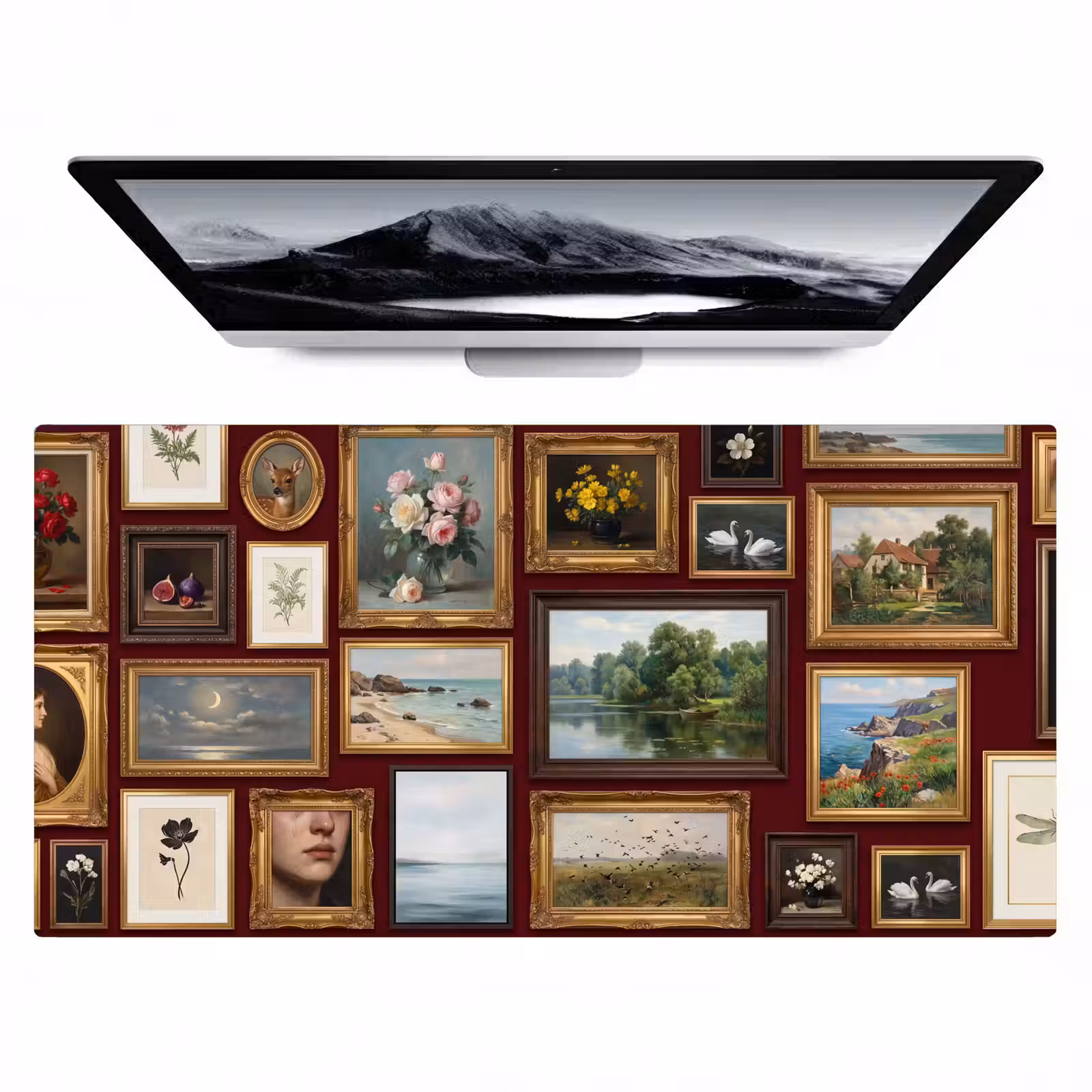 Bureau onderlegger - Bloemen - Vaas - Klassiek - Kunst - Rood — 1