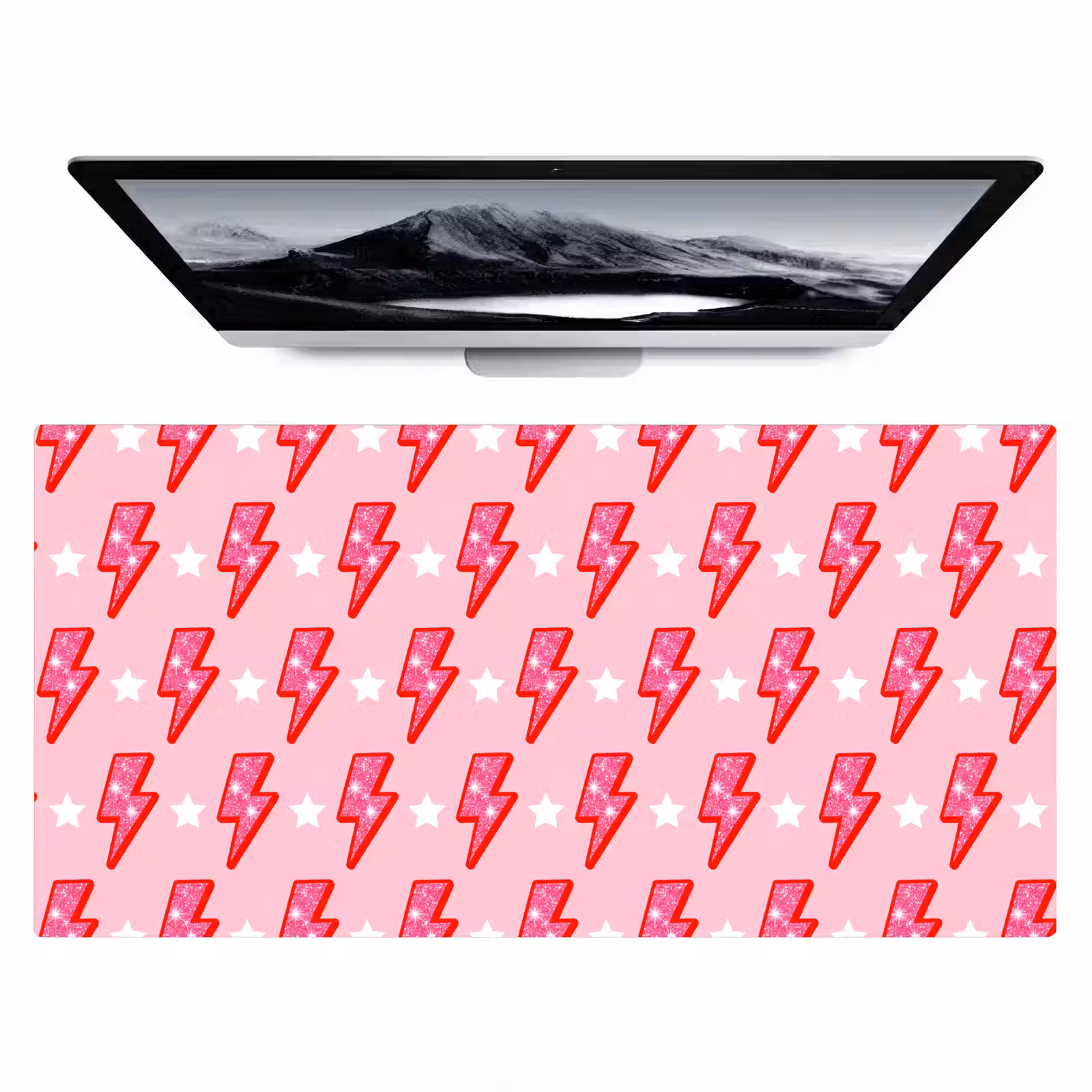 Bureau onderlegger - Patroon - Bliksem - Ster - Glitter - Roze — 1