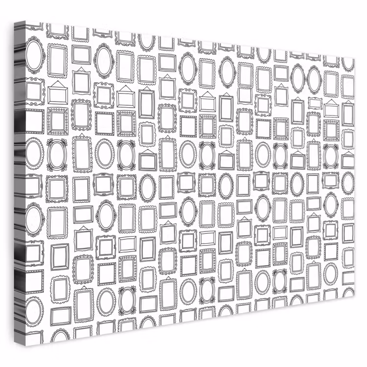 Buiten canvas - Lijsten - Patroon - Decoratie - Schets - Zwart-wit — 1