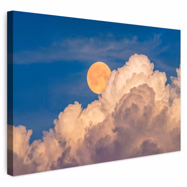 Buiten canvas - Maan - Wolken - Natuur - Oranje — 1