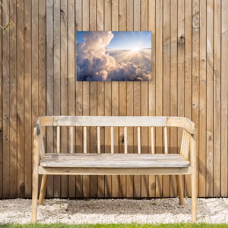 Buiten canvas - Wolken - Zonnestralen - Natuur - Wit — 3
