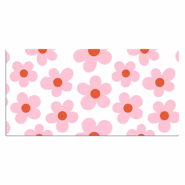 Bureau onderlegger - Bloemen - Patroon - Modern - Roze - Wit — 2