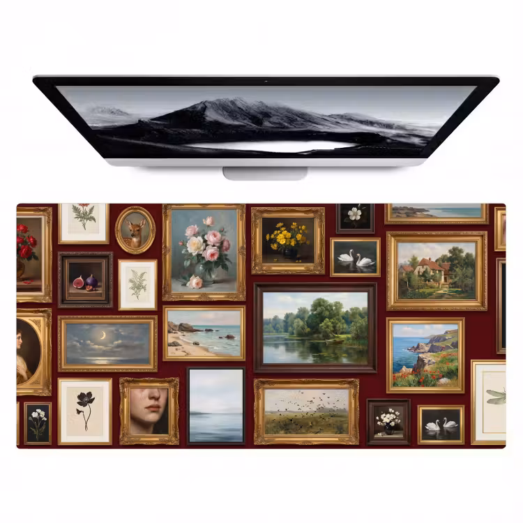 Bureau onderlegger - Bloemen - Vaas - Klassiek - Kunst - Rood — 1