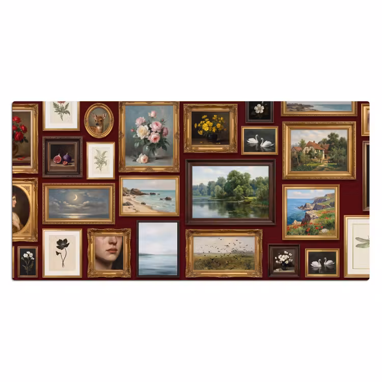 Bureau onderlegger - Bloemen - Vaas - Klassiek - Kunst - Rood — 2