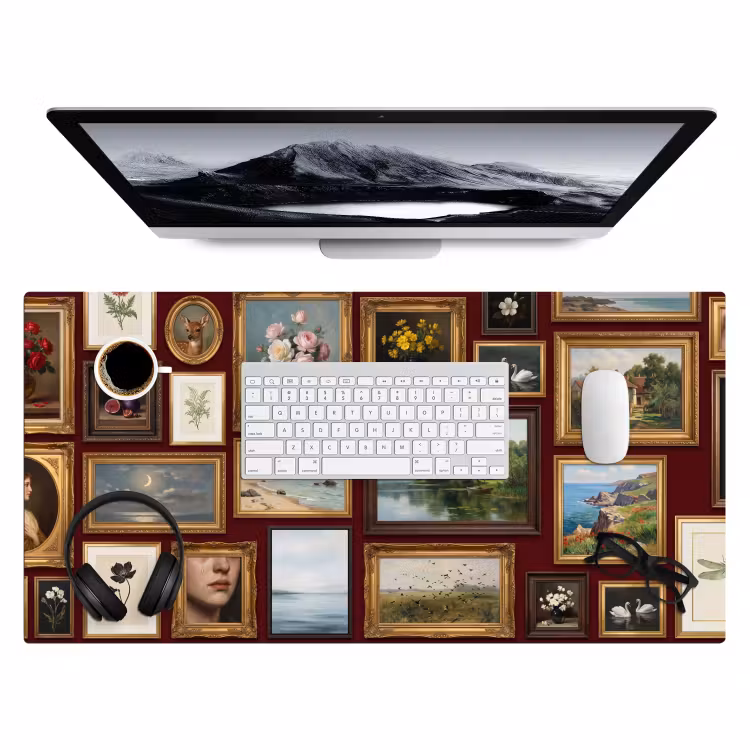 Bureau onderlegger - Bloemen - Vaas - Klassiek - Kunst - Rood — 4