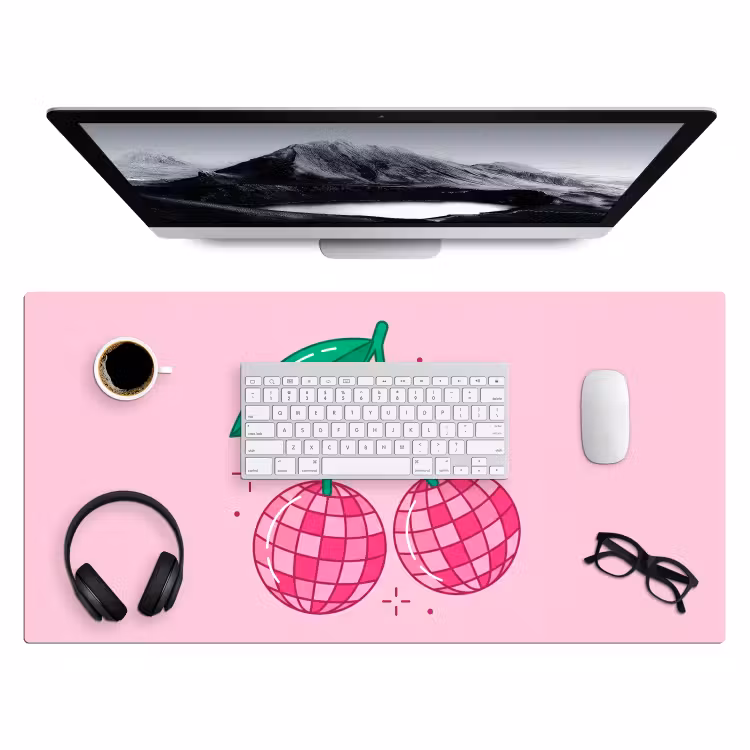 Bureau onderlegger - Decoratie - Disco-bal - Feest - Roze — 4
