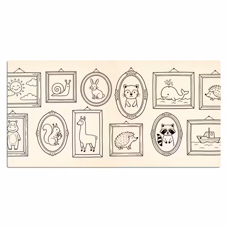 Bureau onderlegger - Dieren - Illustratie - Lijsten - Galerij - Speels — 2