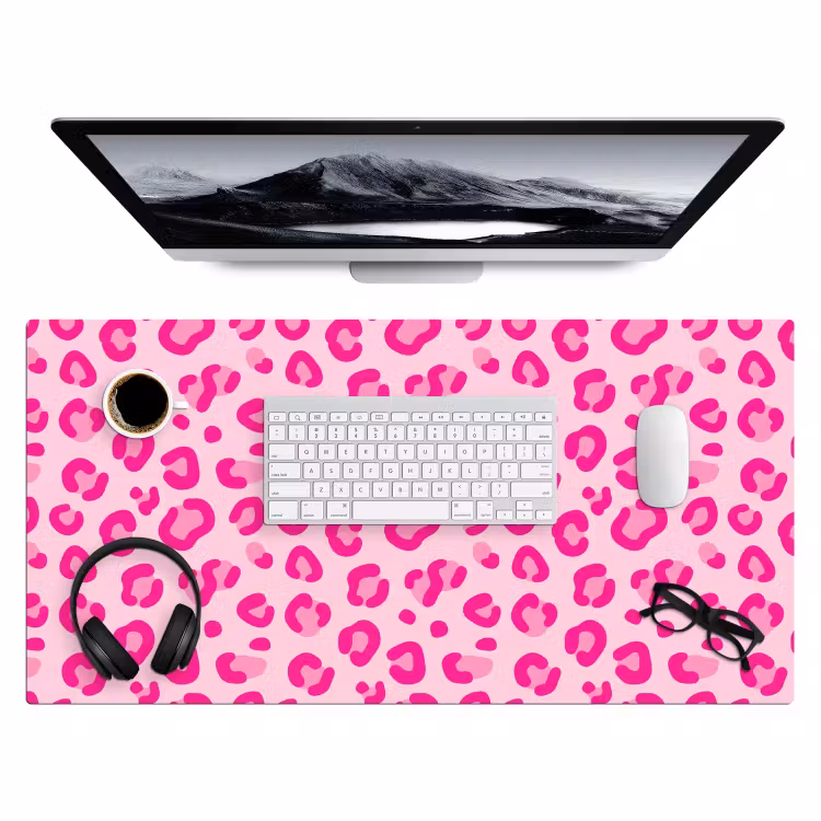 Bureau onderlegger - Dierenprint - Patroon - Abstract - Modern - Roze — 4
