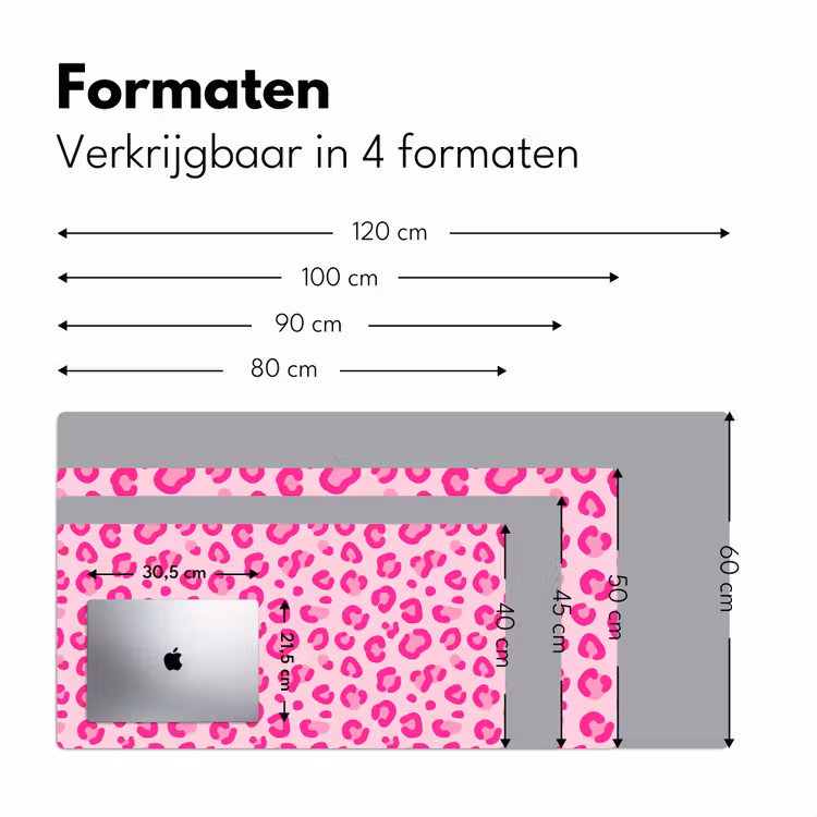 Bureau onderlegger - Dierenprint - Patroon - Abstract - Modern - Roze — 8