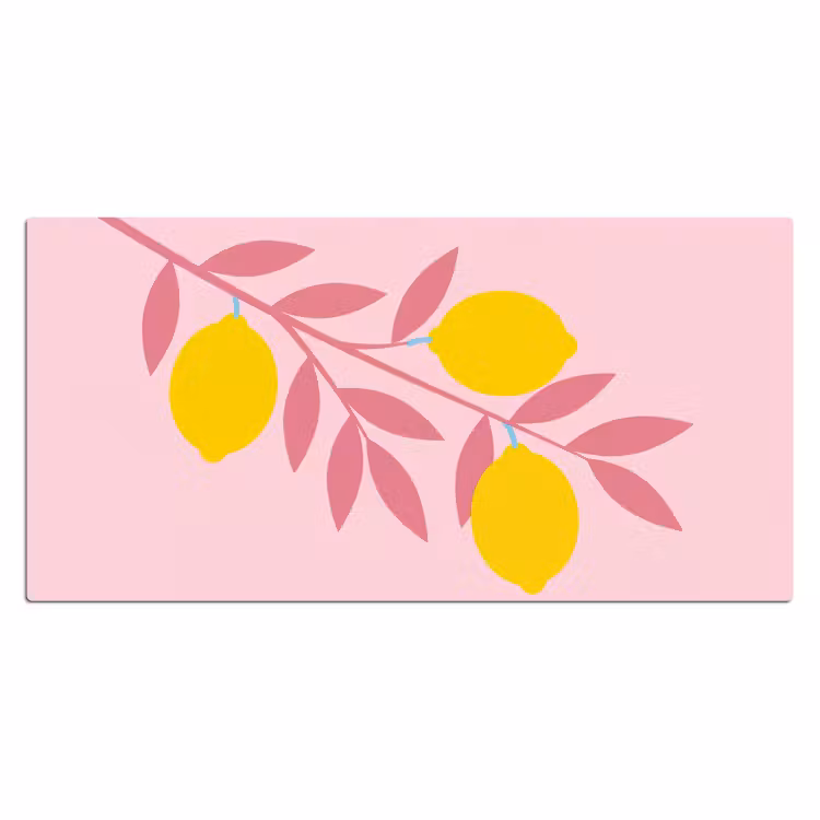 Bureau onderlegger - Fruit - Tak - Natuur - Abstract - Roze — 2