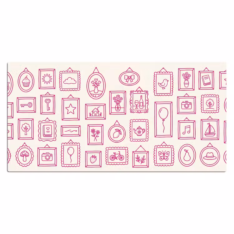 Bureau onderlegger - Illustratie - Collectie - Kunst - Minimalistisch - Roze — 2