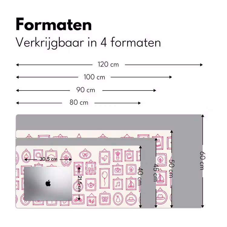 Bureau onderlegger - Illustratie - Collectie - Kunst - Minimalistisch - Roze — 8