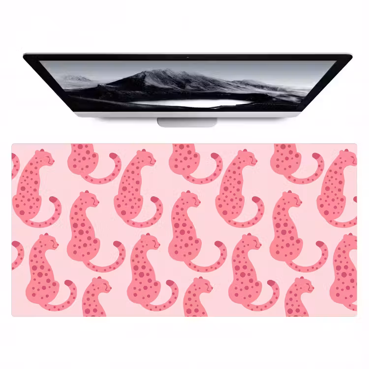 Bureau onderlegger - Kat - Gevlekt - Dieren - Patroon - Roze — 1