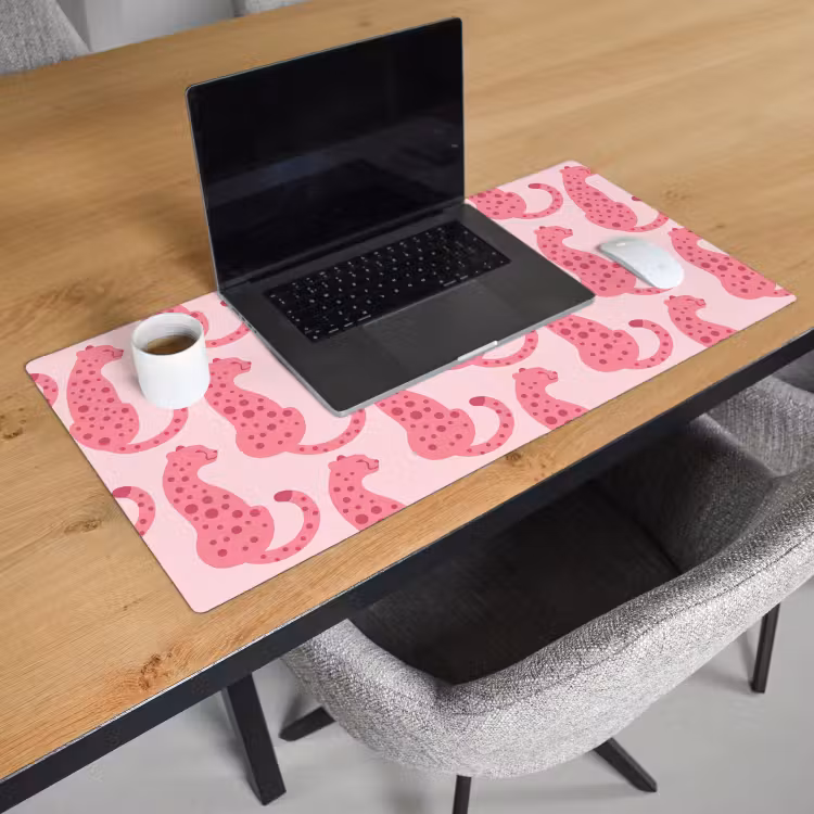Bureau onderlegger - Kat - Gevlekt - Dieren - Patroon - Roze — 3