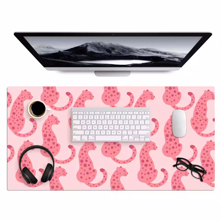 Bureau onderlegger - Kat - Gevlekt - Dieren - Patroon - Roze — 4