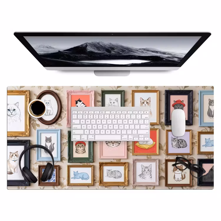 Bureau onderlegger - Kat - Portret - Dieren - Illustratie - Lijst — 4