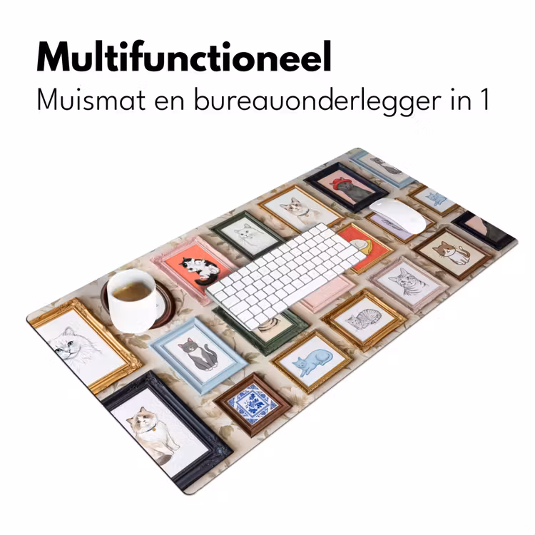 Bureau onderlegger - Kat - Portret - Dieren - Illustratie - Lijst — 7