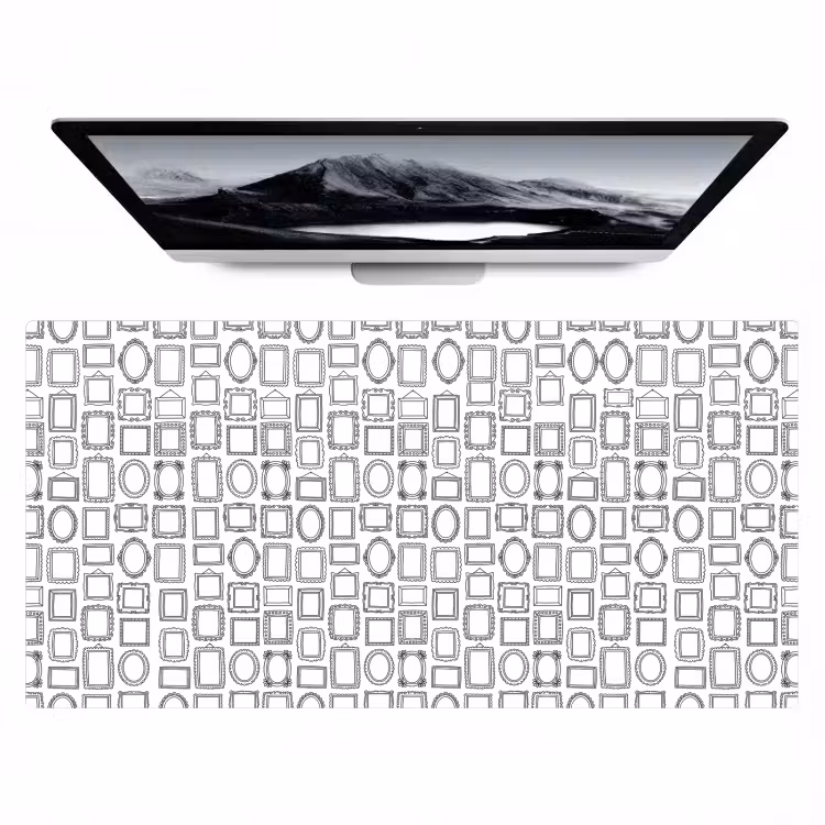 Bureau onderlegger - Lijsten - Patroon - Decoratie - Schets - Zwart-wit — 1