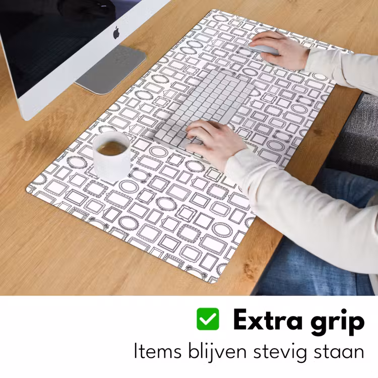 Bureau onderlegger - Lijsten - Patroon - Decoratie - Schets - Zwart-wit — 6