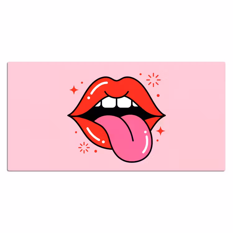Bureau onderlegger - Lippen - Tong - Pop-art - Kleurrijk - Roze — 2