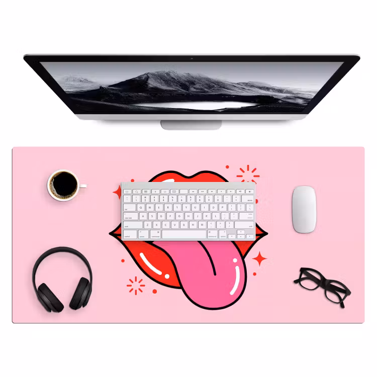 Bureau onderlegger - Lippen - Tong - Pop-art - Kleurrijk - Roze — 4