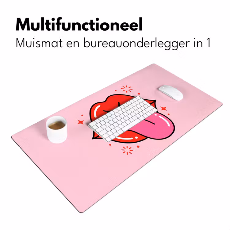 Bureau onderlegger - Lippen - Tong - Pop-art - Kleurrijk - Roze — 7