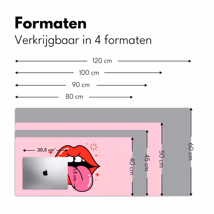 Bureau onderlegger - Lippen - Tong - Pop-art - Kleurrijk - Roze — 8