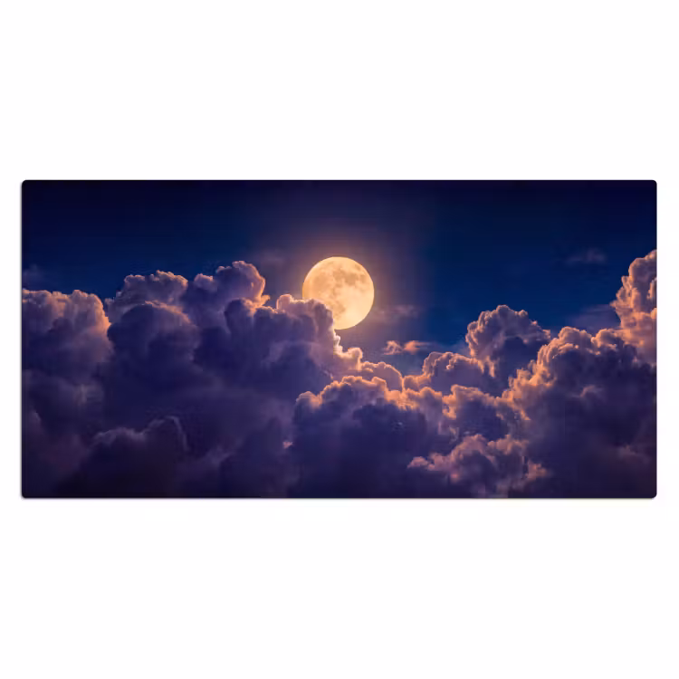 Bureau onderlegger - Maan - Wolken - Nacht - Oranje — 2