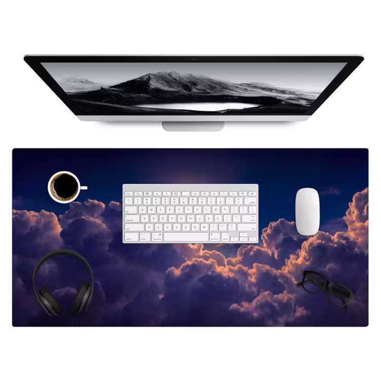 Bureau onderlegger - Maan - Wolken - Nacht - Oranje — 4