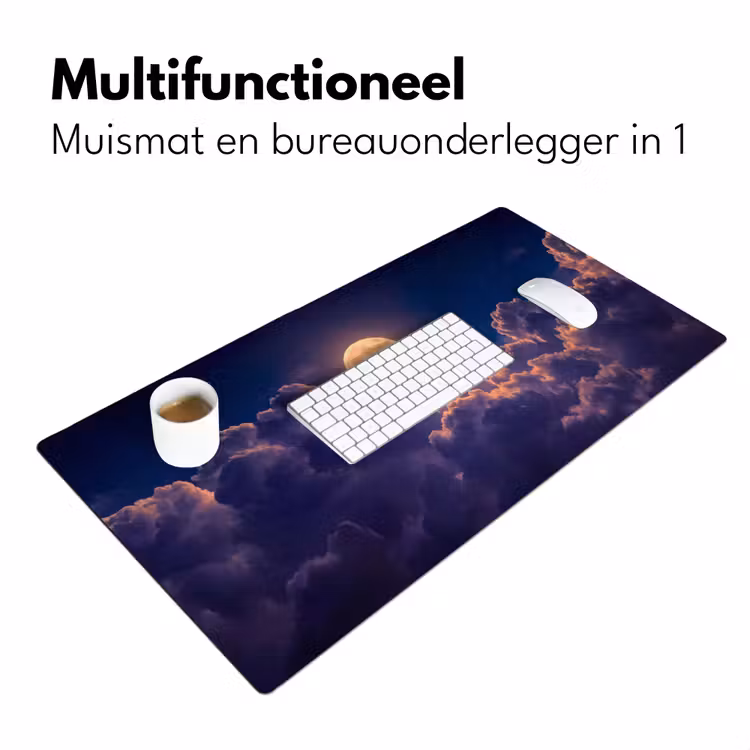 Bureau onderlegger - Maan - Wolken - Nacht - Oranje — 7