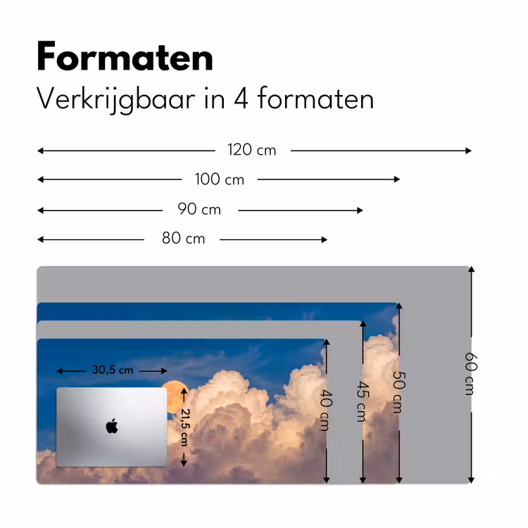 Bureau onderlegger - Maan - Wolken - Natuur - Oranje — 8