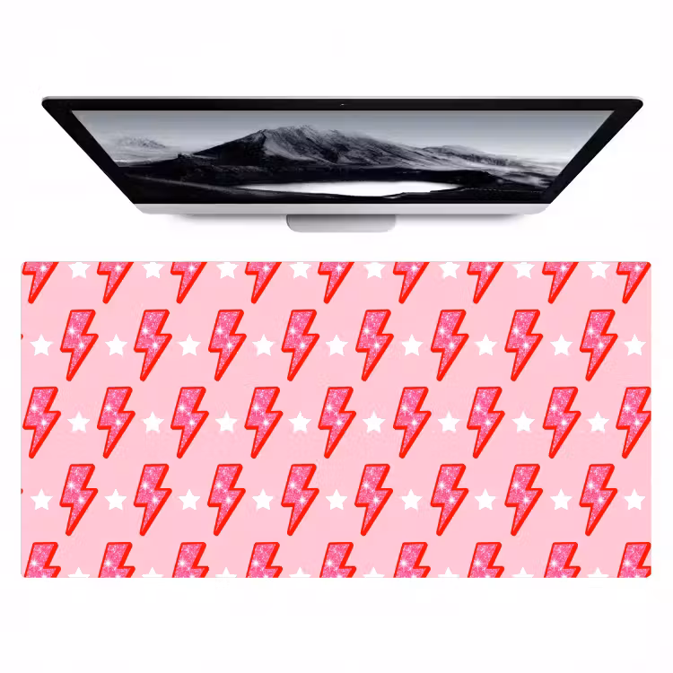 Bureau onderlegger - Patroon - Bliksem - Ster - Glitter - Roze — 1