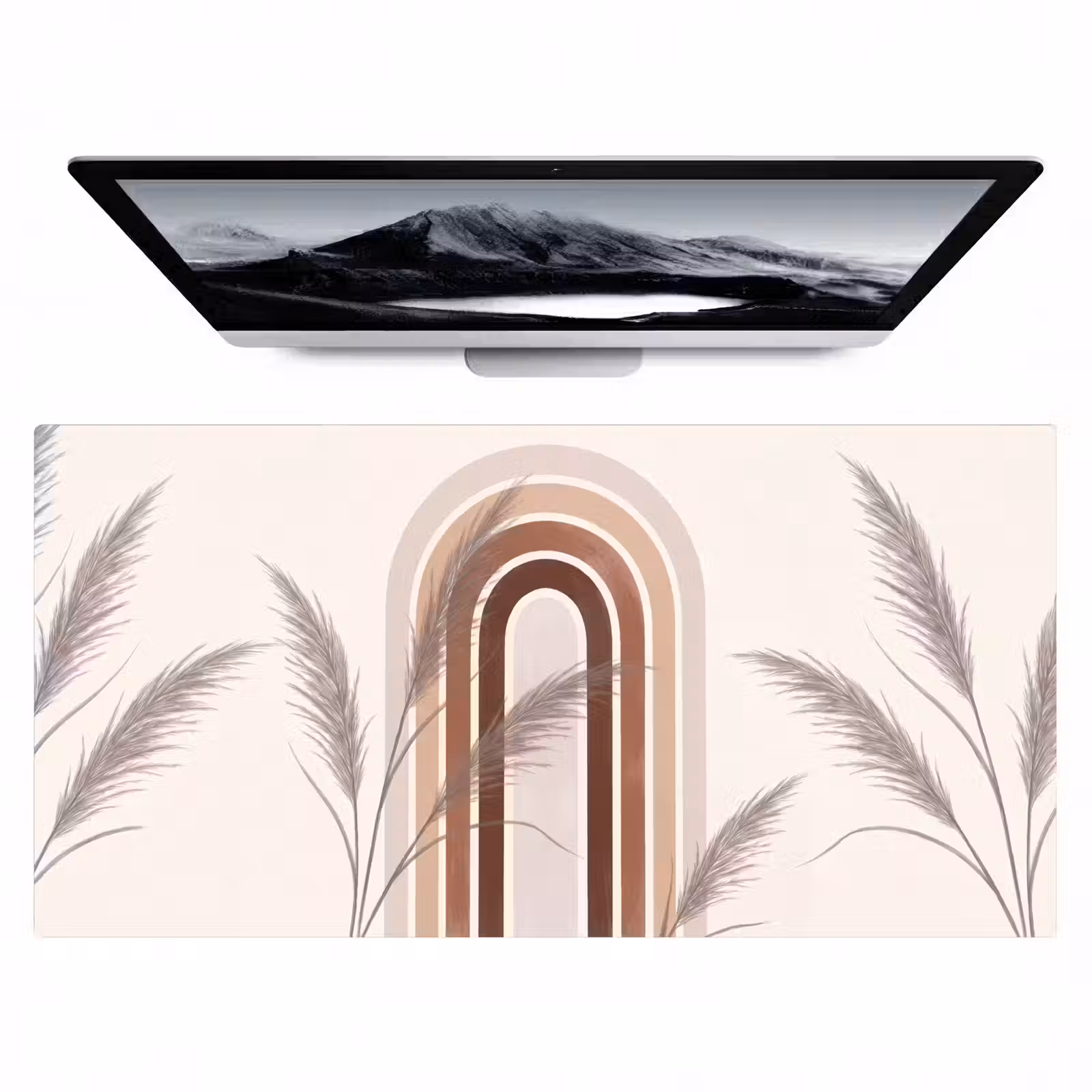 Bureau onderlegger - Abstract - Bogen - Plant - Boho - Beige — 1