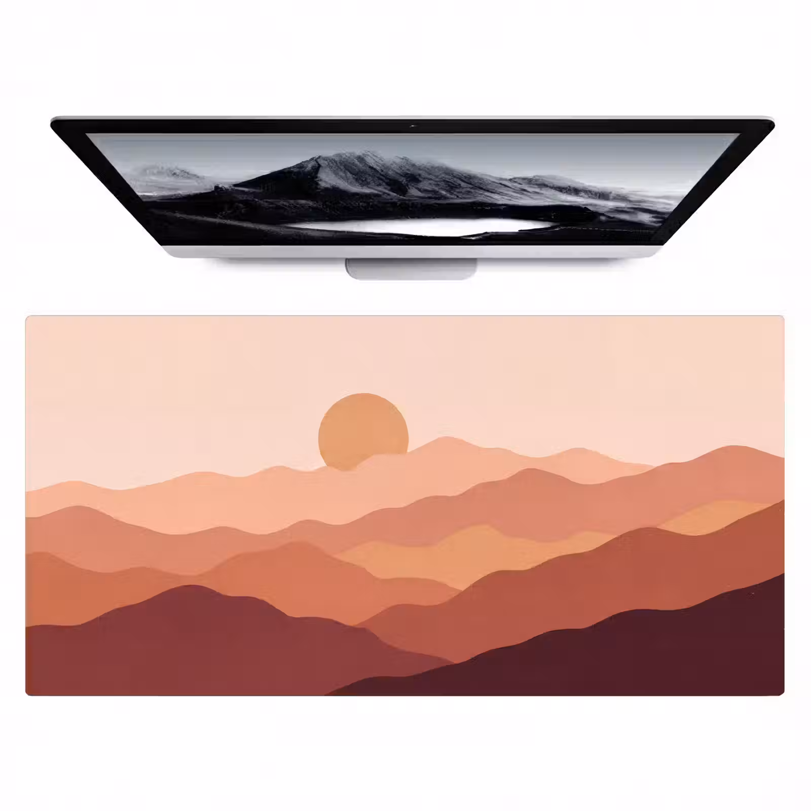 Bureau onderlegger - Natuur - Heuvels - Abstract - Modern - Oranje — 1