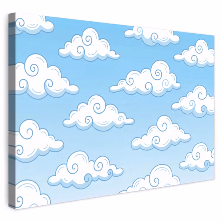 Buiten canvas - Wolk - Lucht - Cartoon - Blauw - Wit — 1