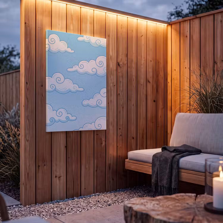 Buiten canvas - Wolk - Lucht - Cartoon - Blauw - Wit — 4