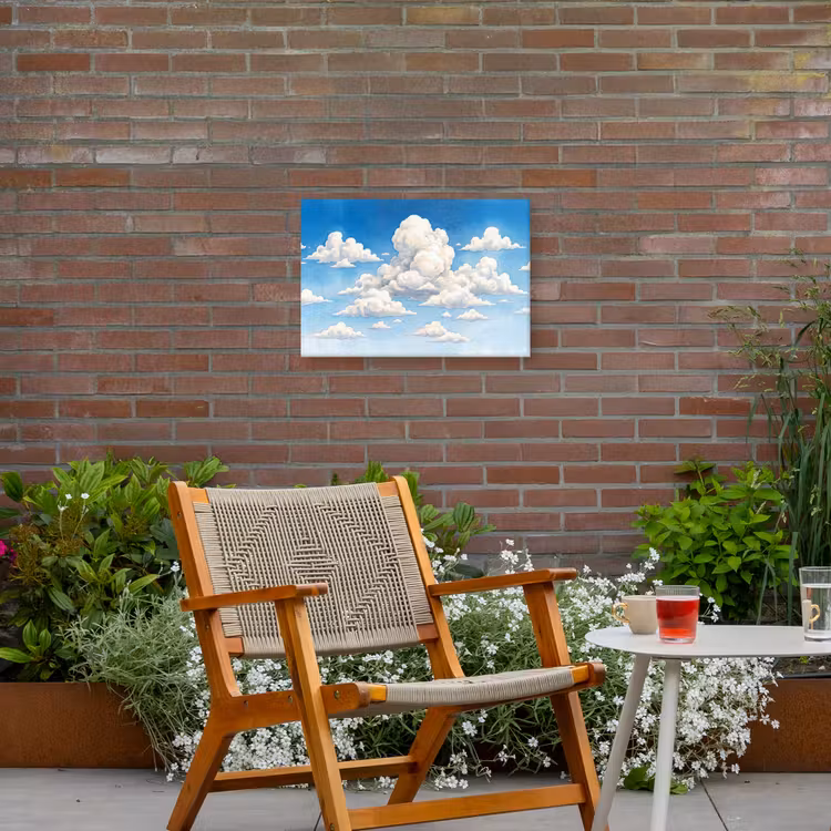 Buiten canvas - Wolken - Blauwe lucht - Natuur - Modern - Wit — 2