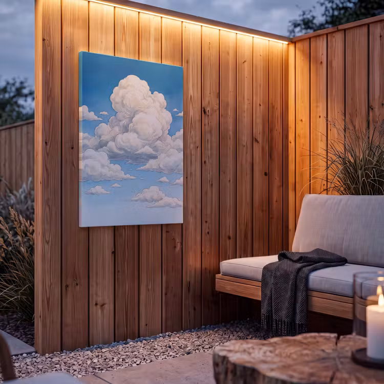 Buiten canvas - Wolken - Blauwe lucht - Natuur - Modern - Wit — 4