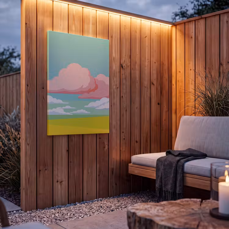 Buiten canvas - Wolken - Roze - Natuur - Modern - Pastel — 4