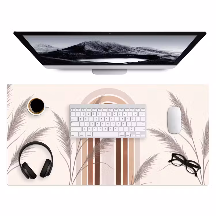 Bureau onderlegger - Abstract - Bogen - Plant - Boho - Beige — 4