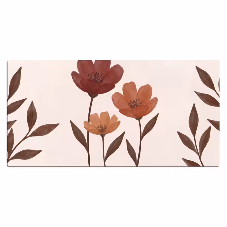 Bureau onderlegger - Bloemen - Abstract - Modern - Bruin - Decoratief — 2