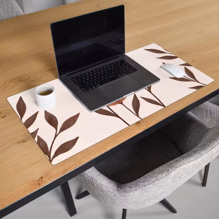 Bureau onderlegger - Bloemen - Abstract - Modern - Bruin - Decoratief — 3