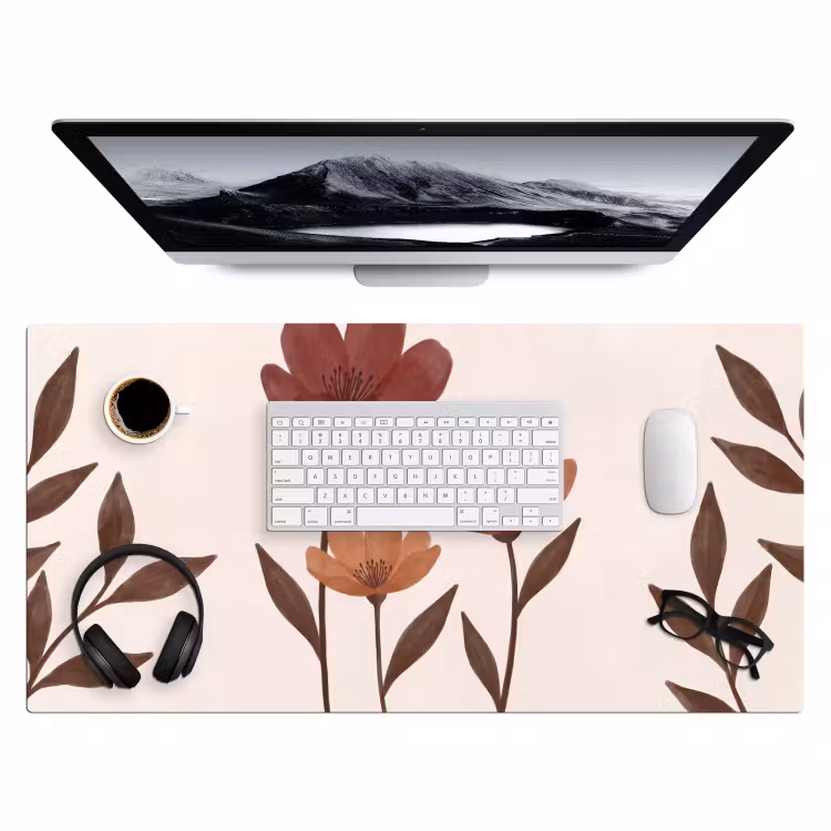 Bureau onderlegger - Bloemen - Abstract - Modern - Bruin - Decoratief — 4