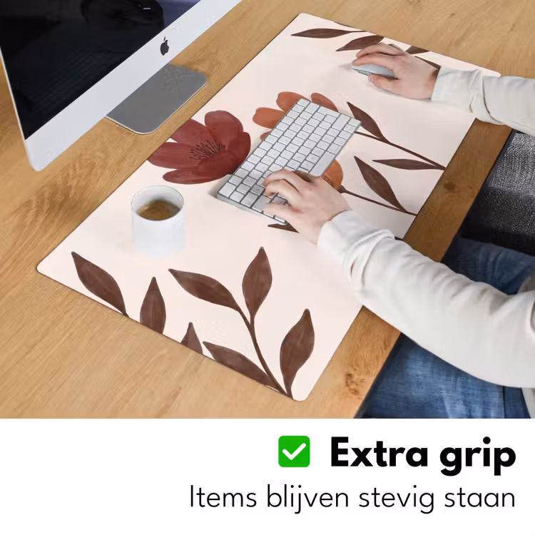 Bureau onderlegger - Bloemen - Abstract - Modern - Bruin - Decoratief — 6