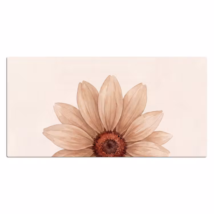 Bureau onderlegger - Bloemen - Bloemblad - Natuur - Aquarel - Beige — 2