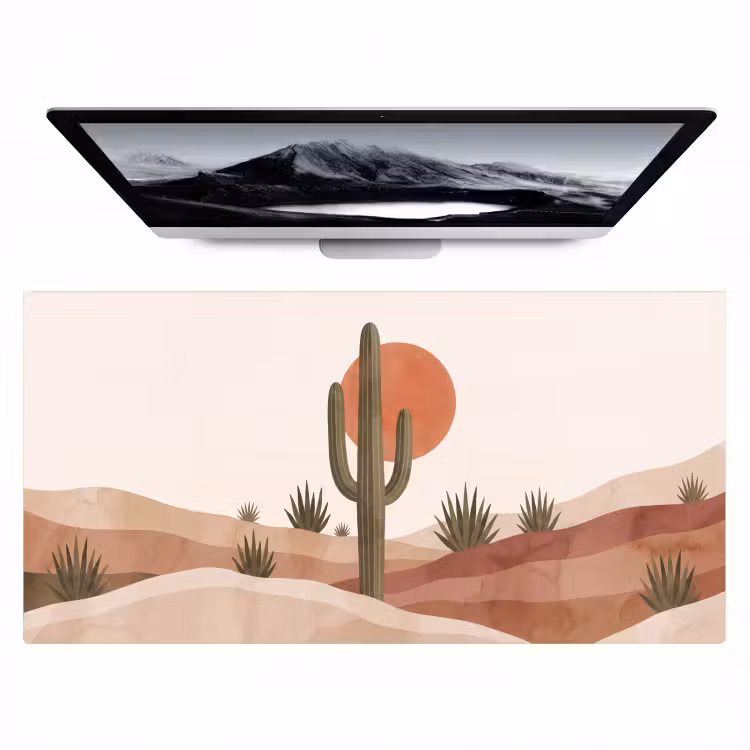 Bureau onderlegger - Cactus - Duinen - Modern - Landschap - Groen — 1