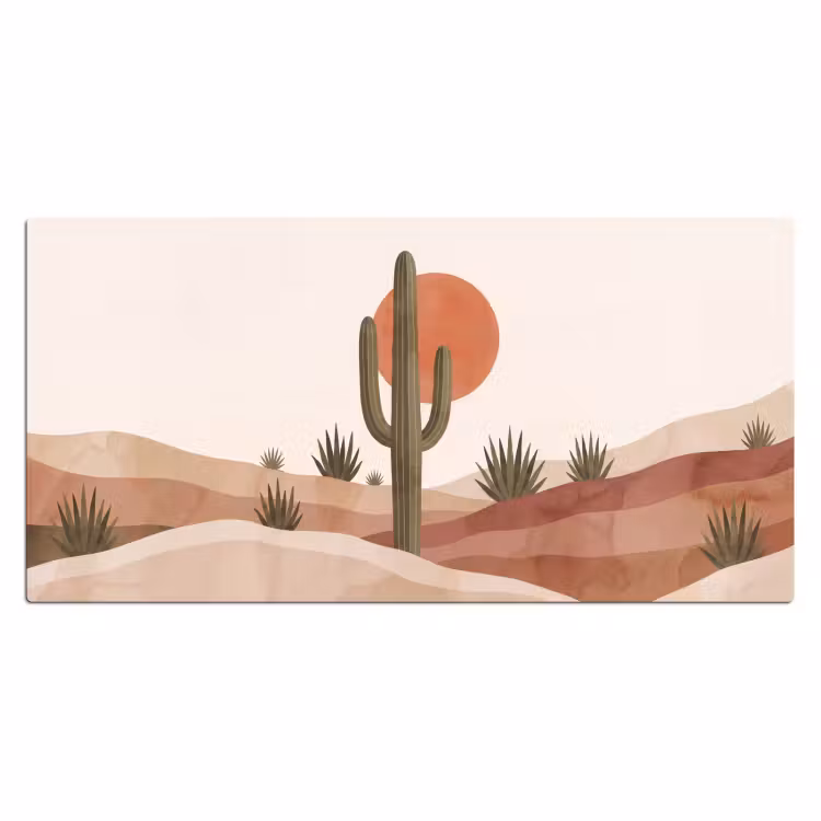 Bureau onderlegger - Cactus - Duinen - Modern - Landschap - Groen — 2